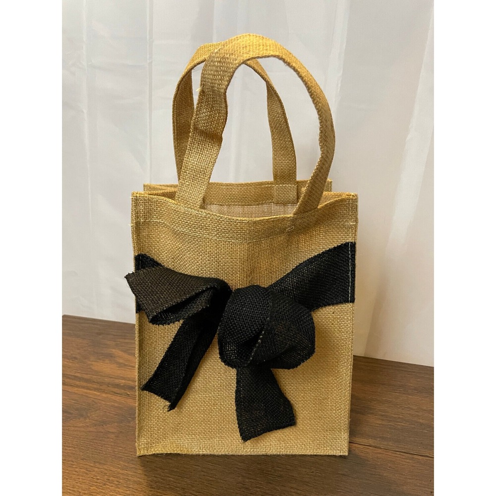 Cute Jute Bag with Bow 8" X 10"